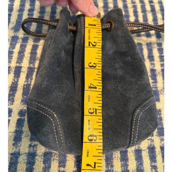 Coach Blue Suede Soho Drawstring Cinch Coin Pouch - Picture 5 of 6